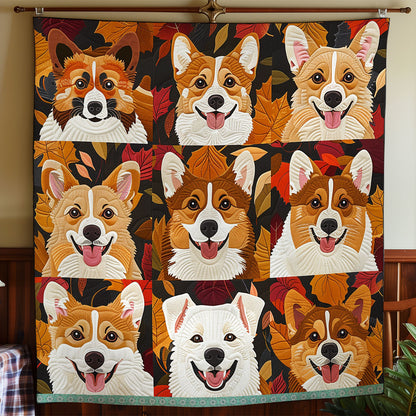 Corgi Fall Leaves XR2708007CL Quilt