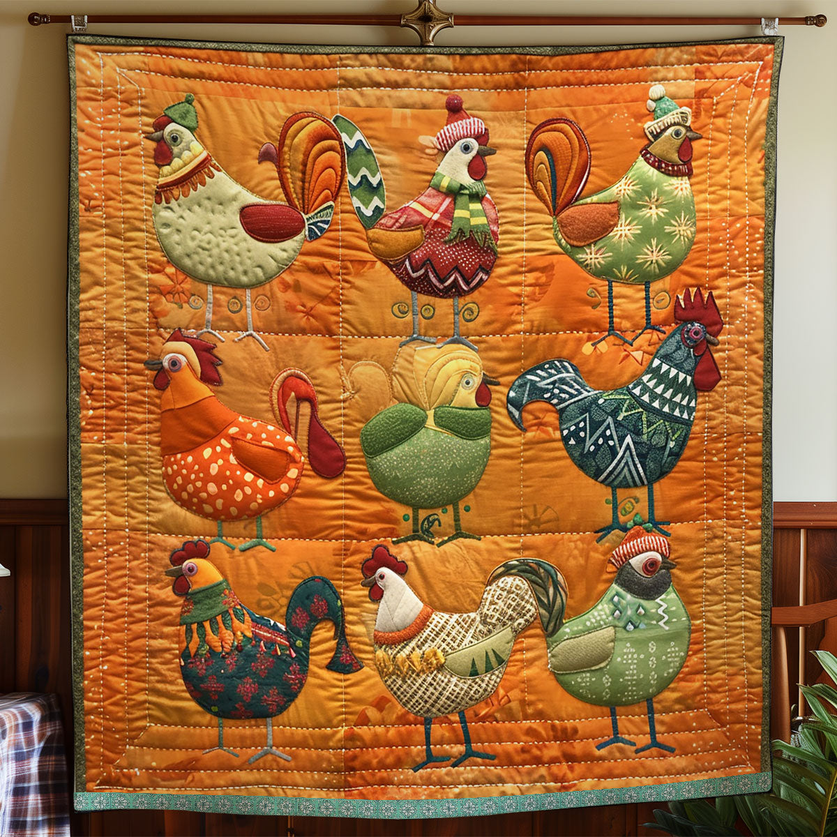 Country Cluckers XR0409022CL Quilt