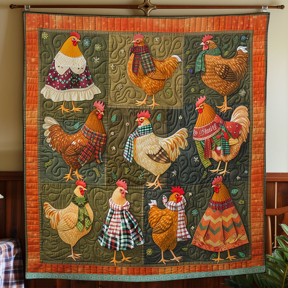 Countryside Roosters XR0409023CL Quilt