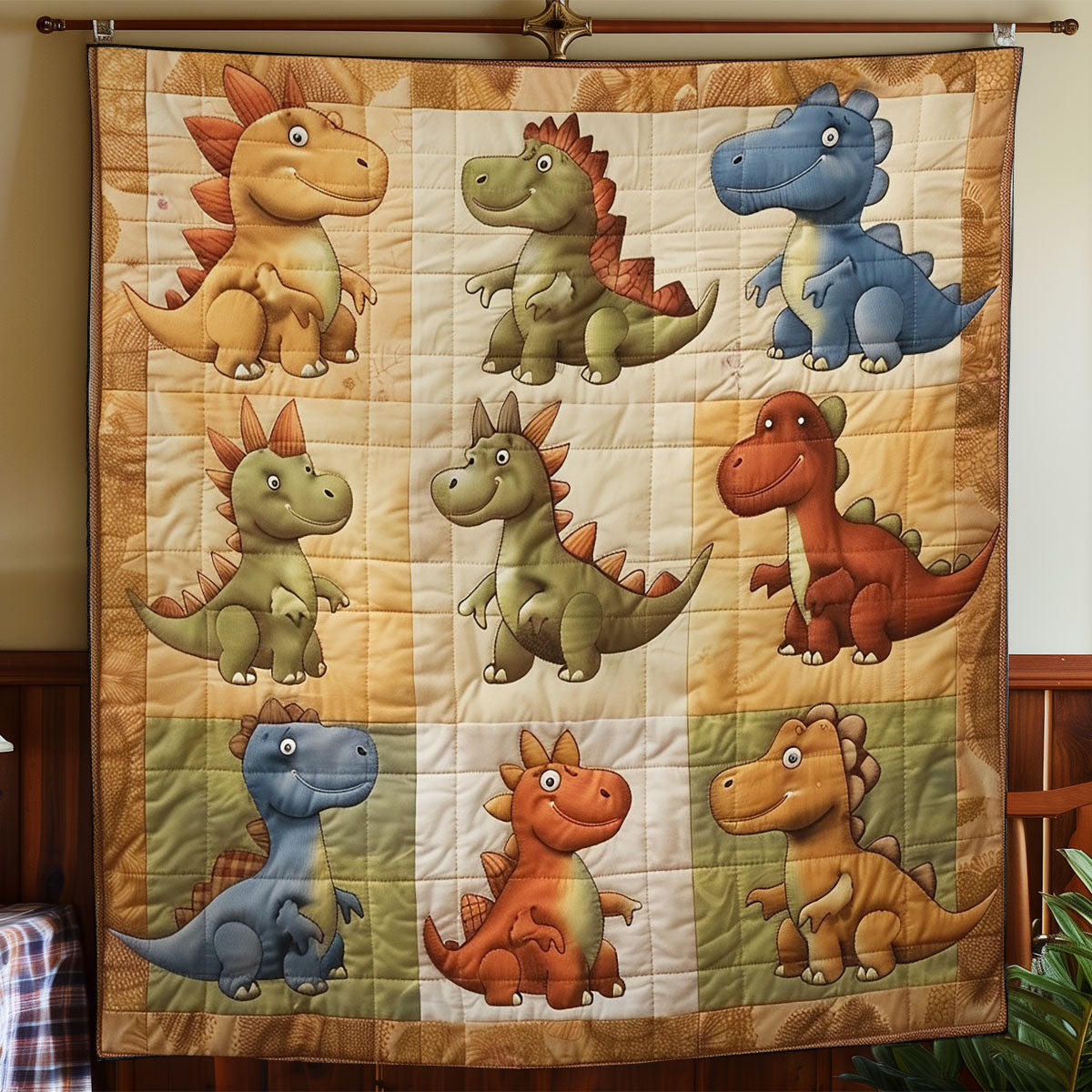 Dinosaurs Funny WO2308048CL Quilt