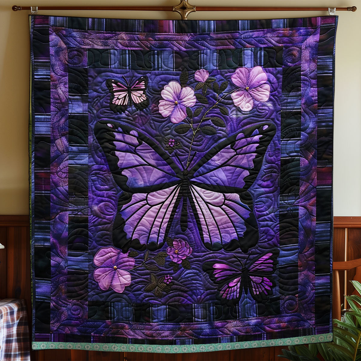 Floral Butterflies XR1009038CL Quilt