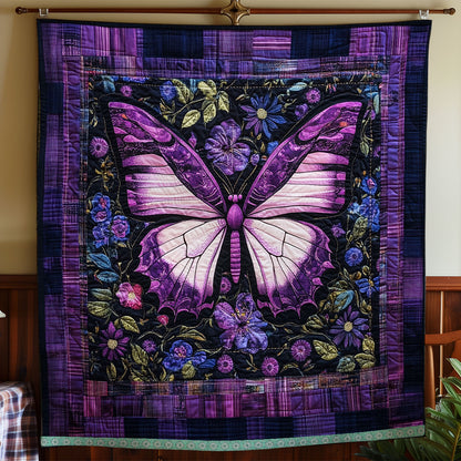 Floral Purple Butterfly XR1009037CL Quilt