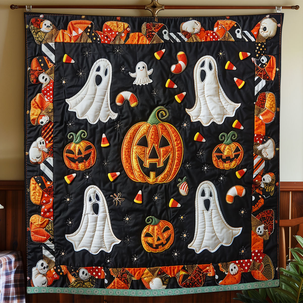 Fright Pumpkins XR1009003CL Quilt