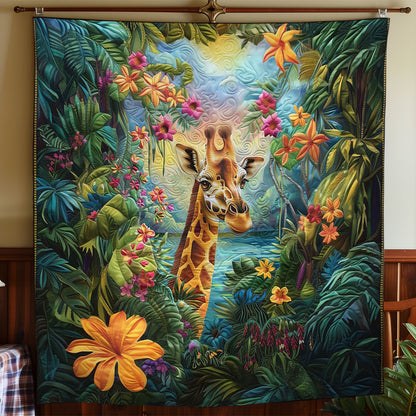 Giraffes And Flowers WO2308008CL Quilt