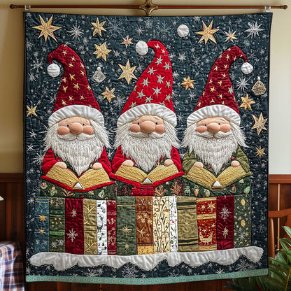 Gnomes Reading Books XR1009024CL Quilt
