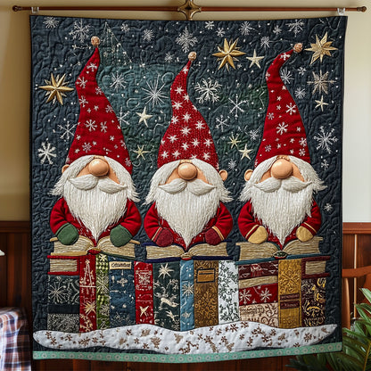 Gnomes Sitting On Books XR1009023CL Quilt