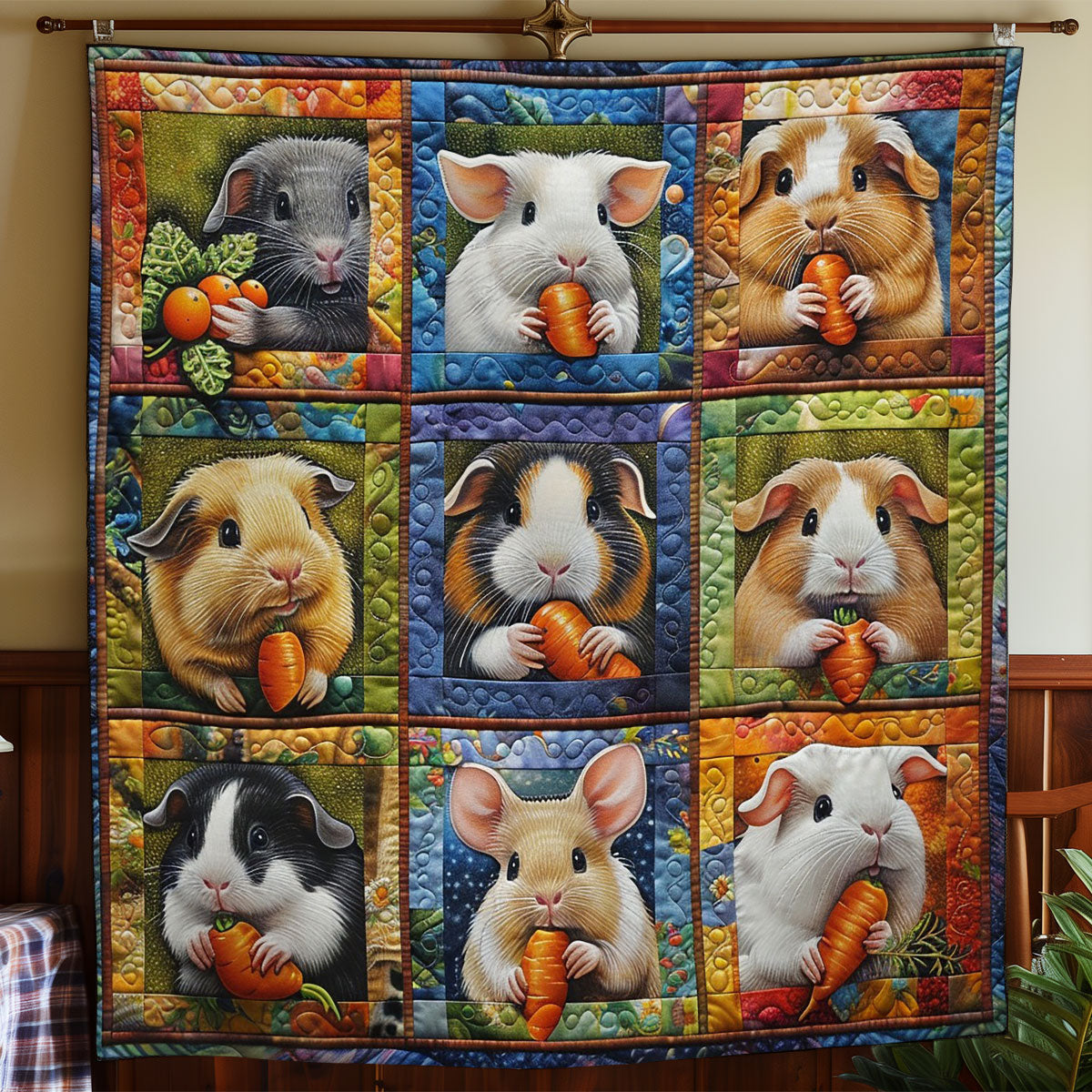 Guinea Pigs And Carrot WO2708033CL Quilt