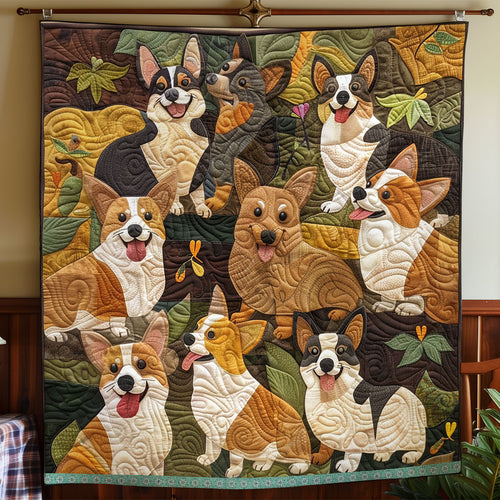 Jungle Corgis XR0509012CL Quilt