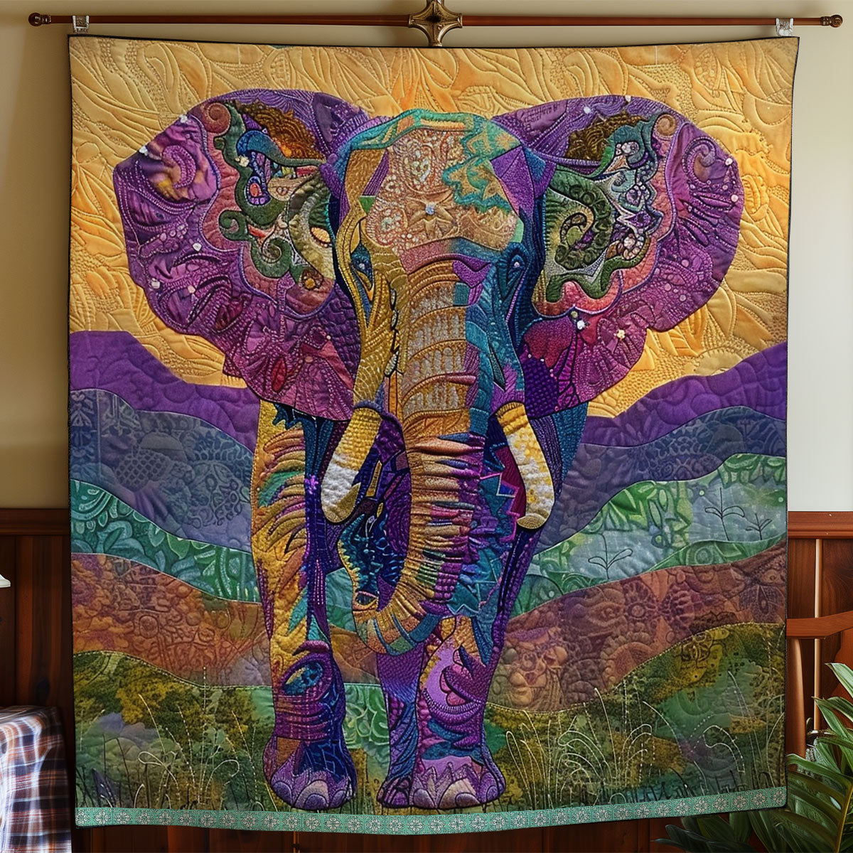 Majectic Mandala Elephants XR1009010CL Quilt