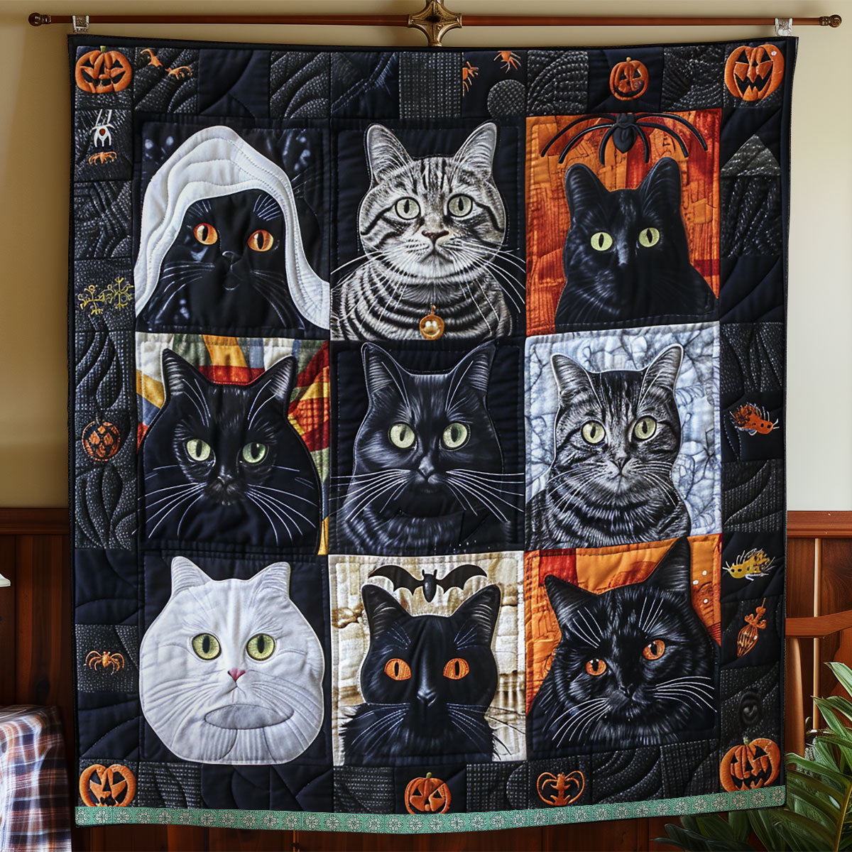 Mysterious Cats XR2808013CL Quilt