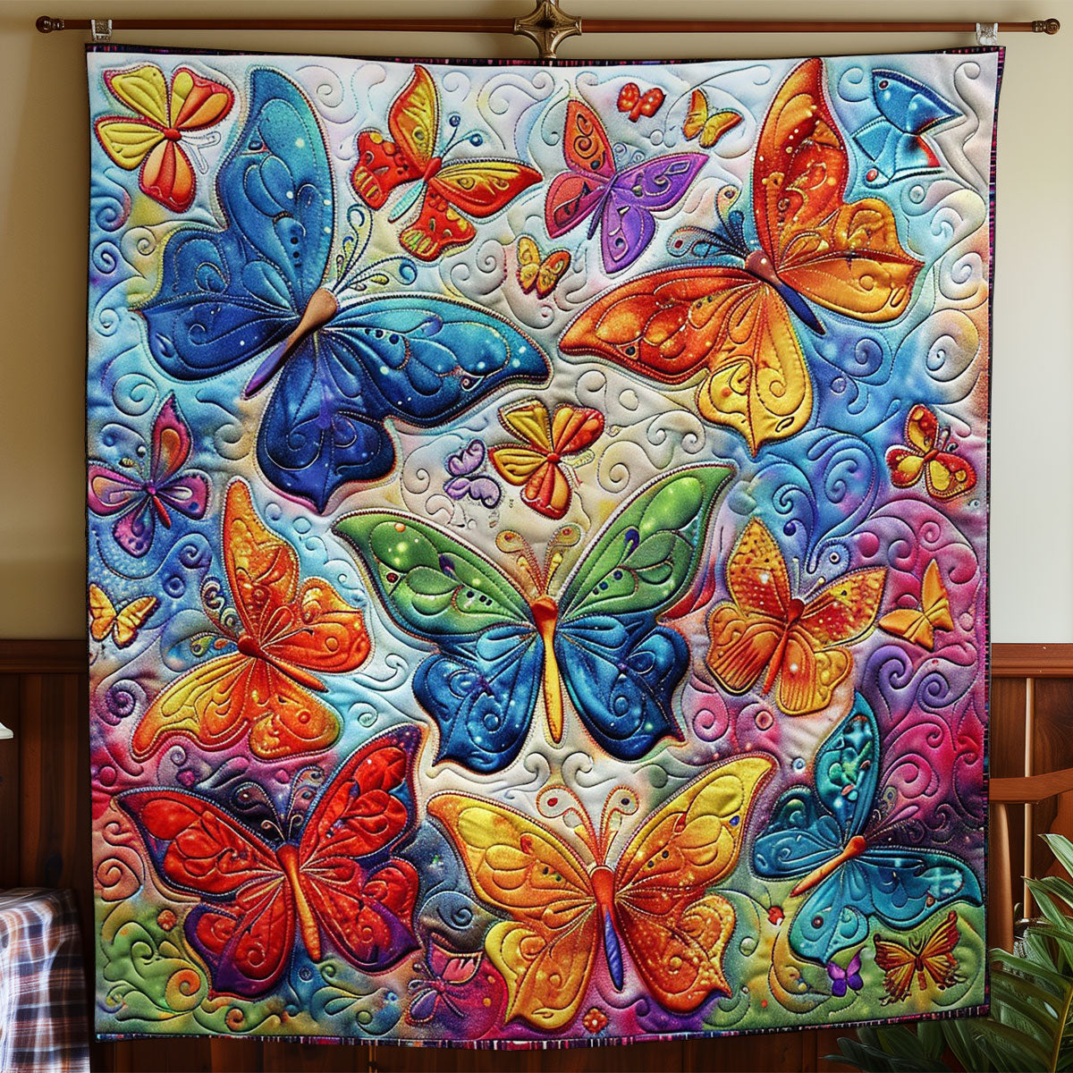 Nature's Colorful Butterflies WO2008003CL Quilt