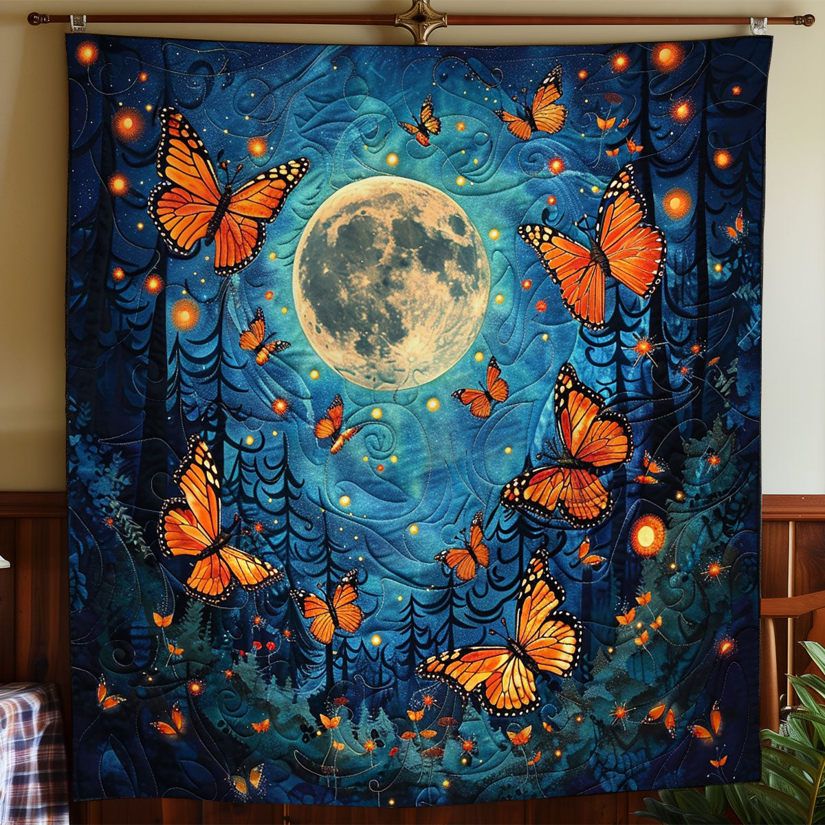 Night Butterflys WO2408017CL Quilt