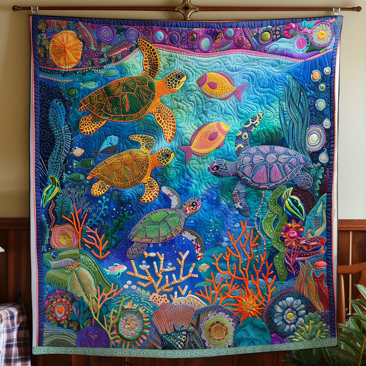 Ocean Turtles XR2808016CL Quilt