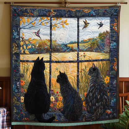 Opening Window And Cats XR1009007CL Quilt