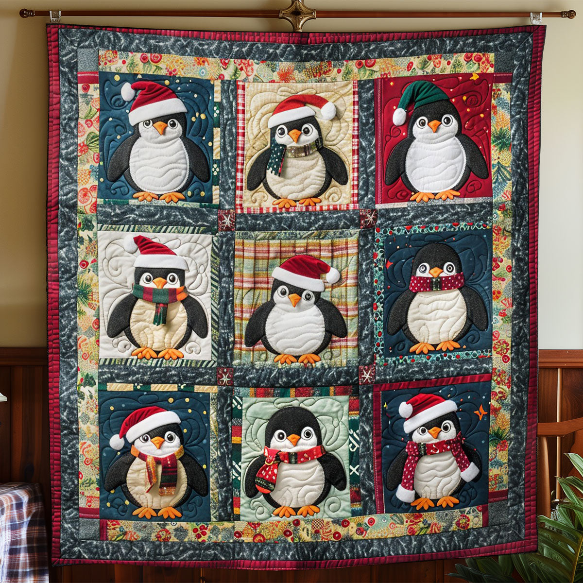 Penguin And Christmas WO2608051CL Quilt