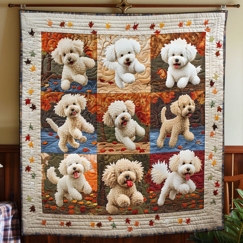 Poodle Running In The Garden WO1608015CL Quilt