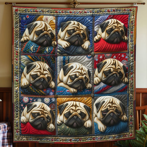 Pug Dogs WO2908041CL Quilt
