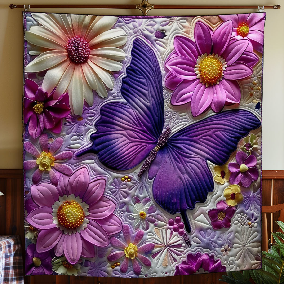 Purple Butterfly WO2308020CL Quilt