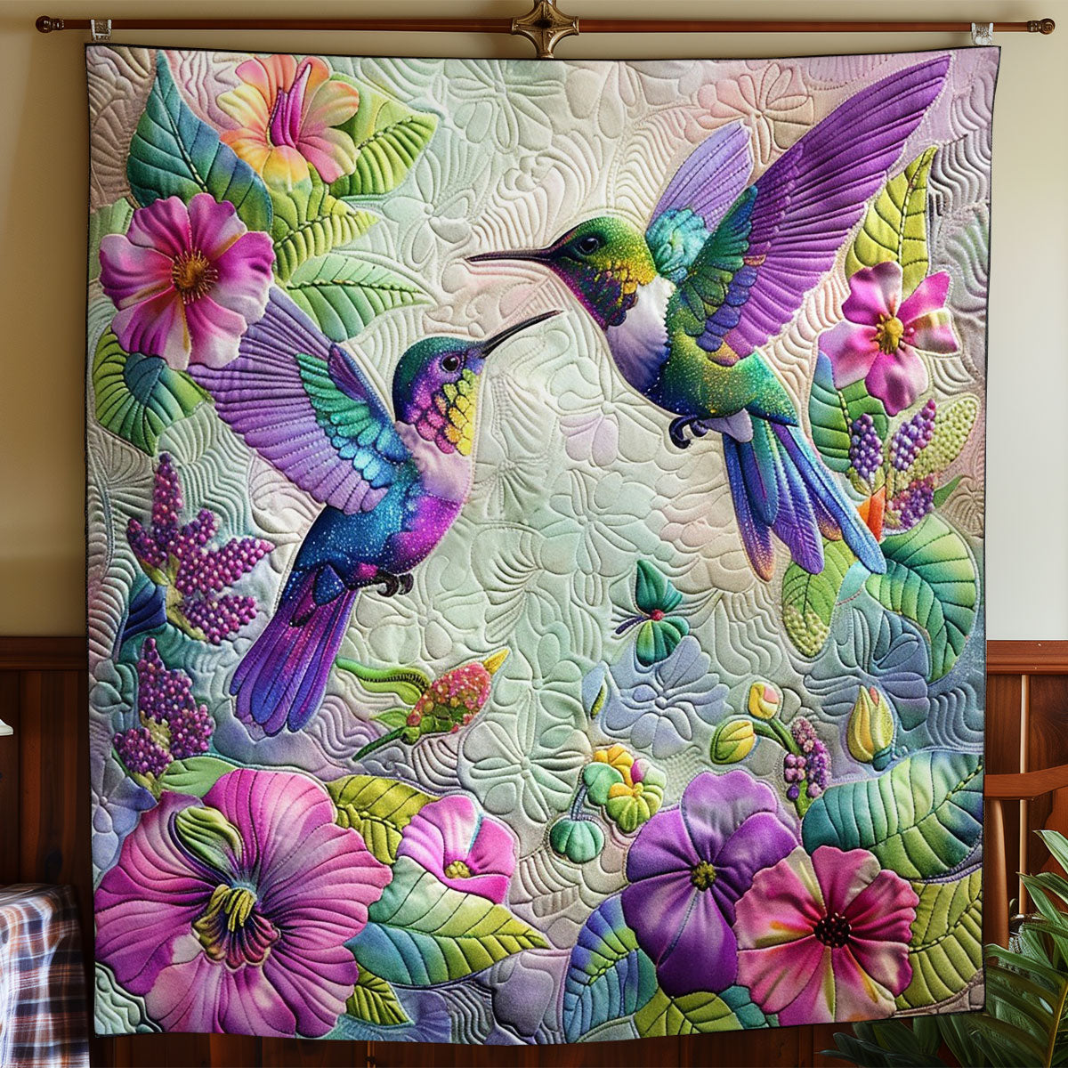 Purple Hummingbirds WO2908013CL Quilt