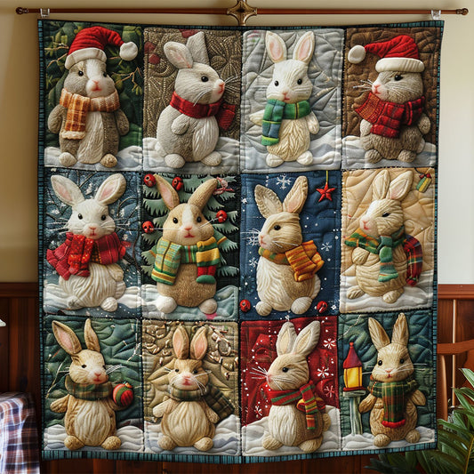 Rabbits And Christmas WO2908070CL Quilt