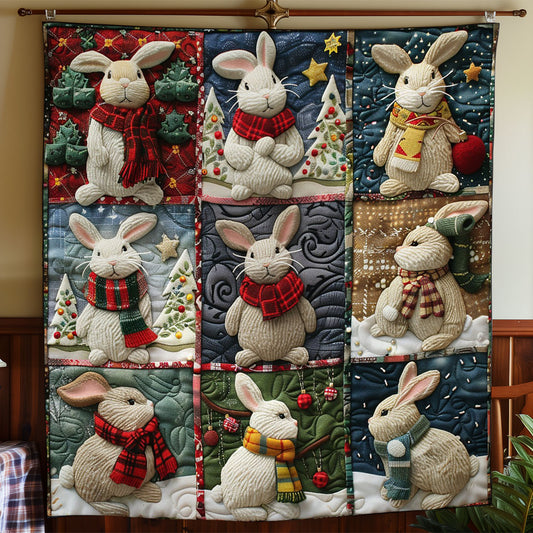 Rabbits And Christmas WO2908077CL Quilt