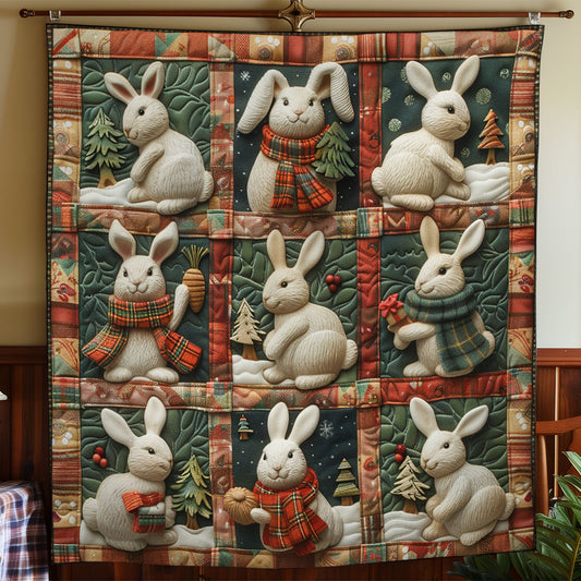 Rabbits And Christmas WO2908081CL Quilt