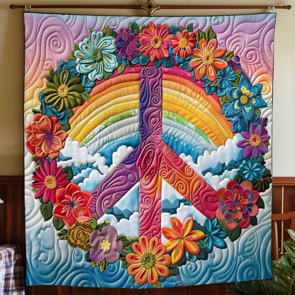 Rainbow And Peace Symbol WO2208038CL Quilt