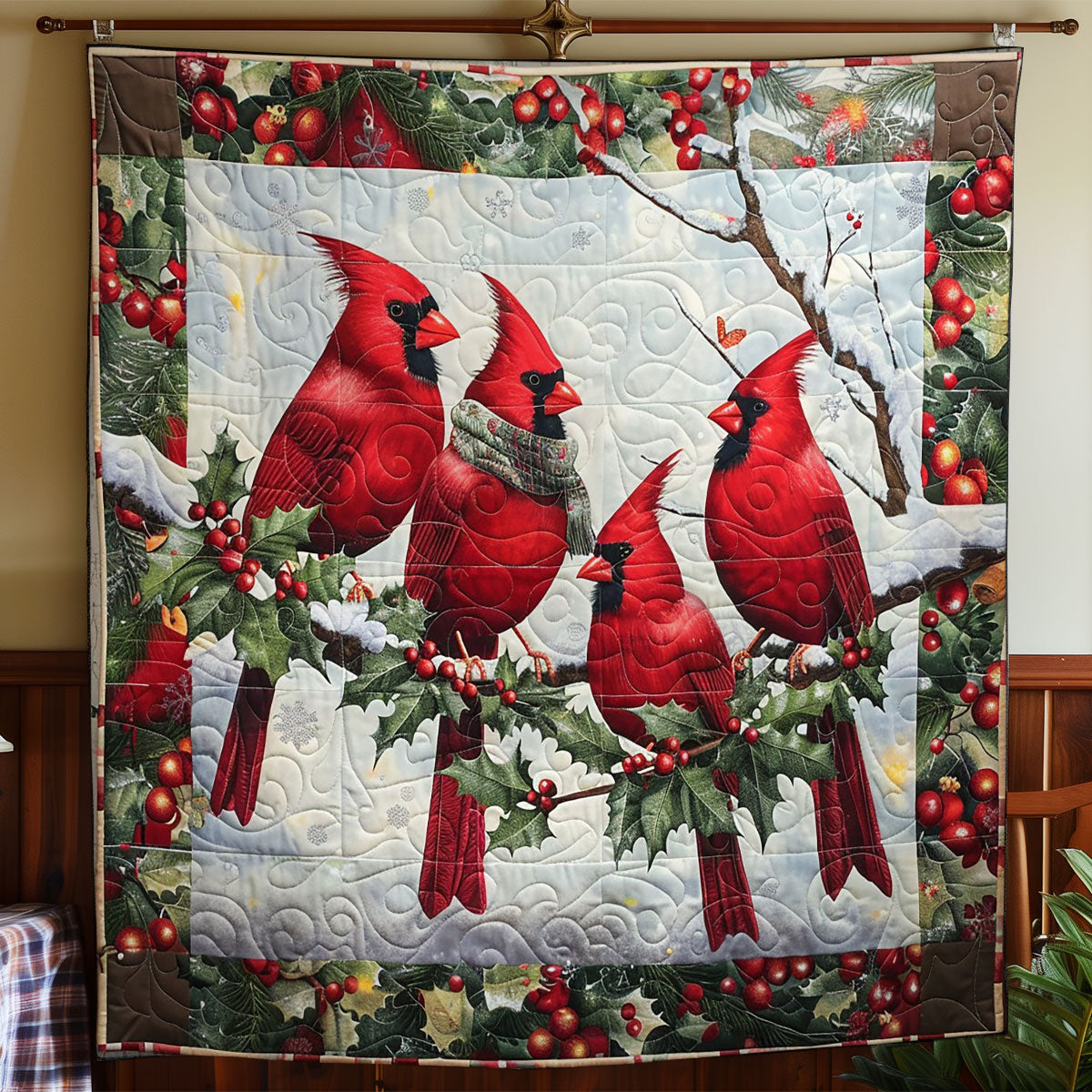 Red Cardinals In The Snow WO2308001CL Quilt