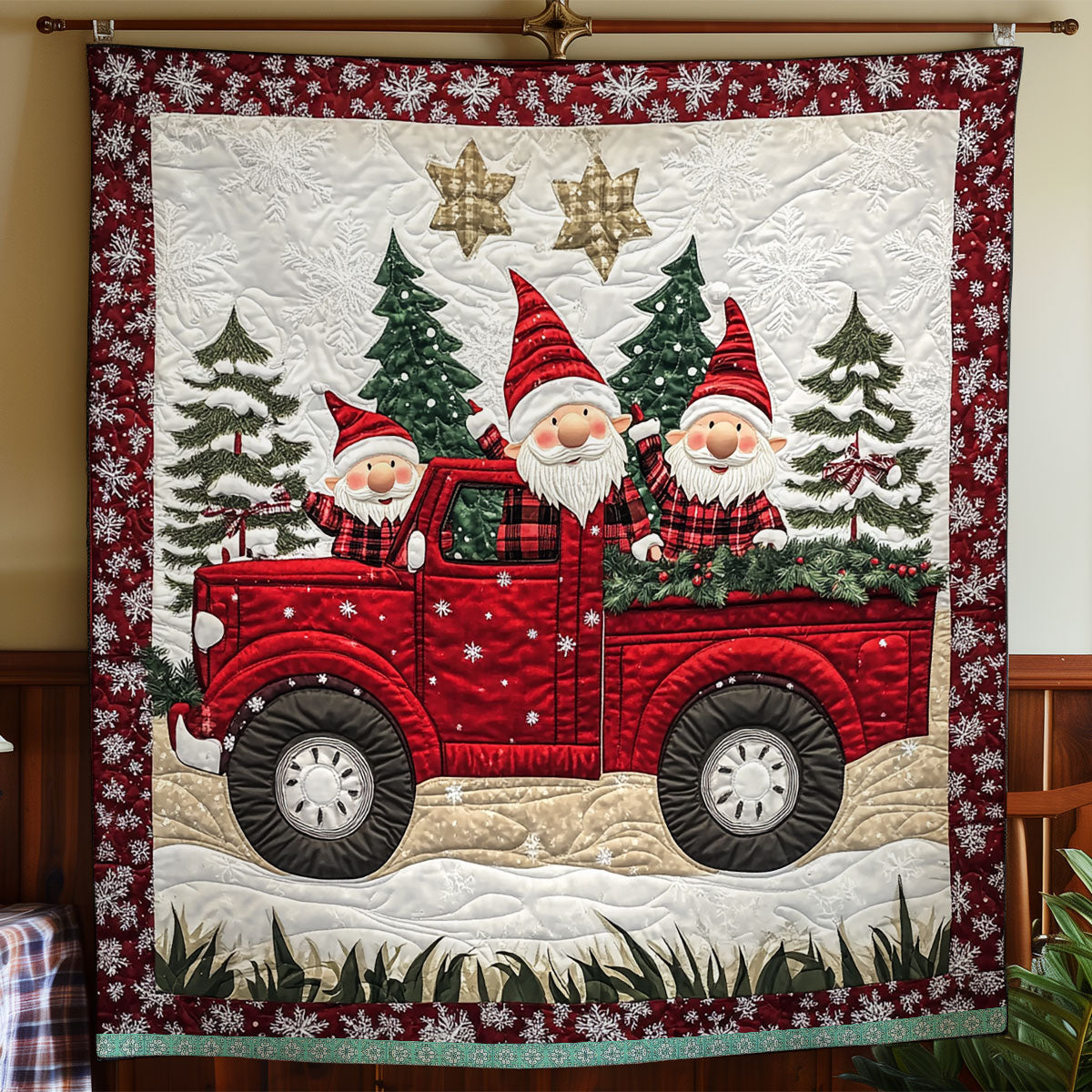 Red Truck In Christmas Night XR1009015CL Quilt