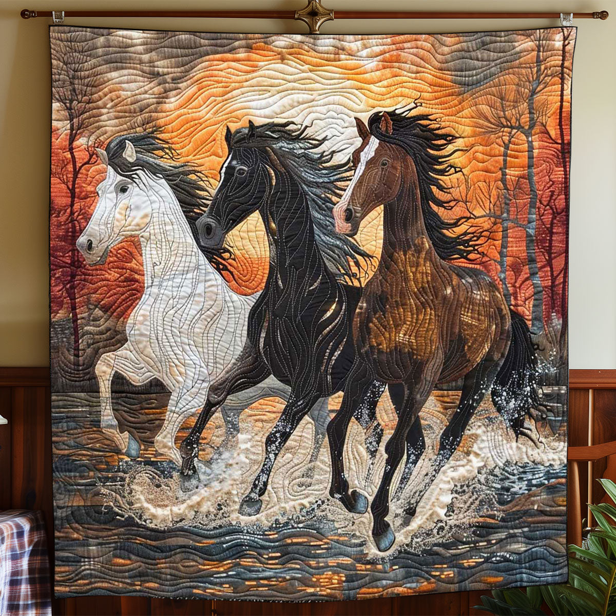 Running Horse Sunset WP1008019CL Quilt