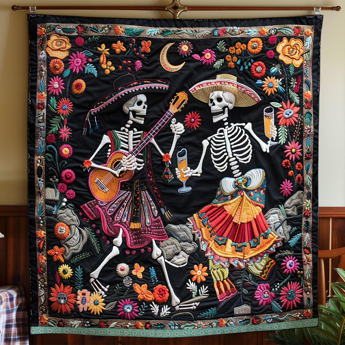 Skeleton Party XR0409007CL Quilt