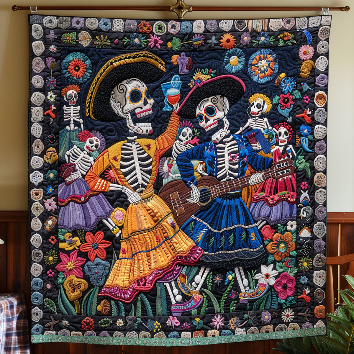 Skull Party XR0409008CL Quilt