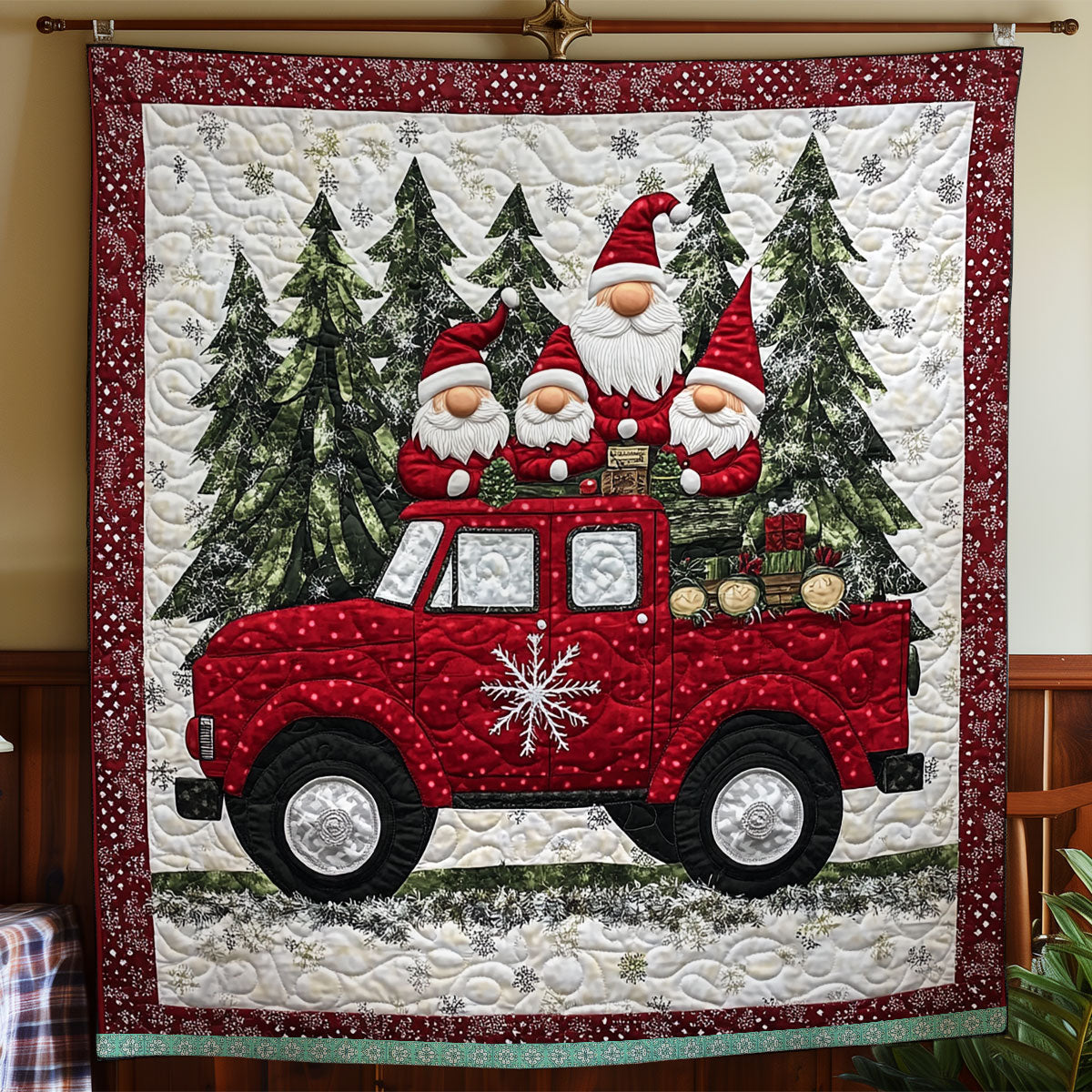 Snow Red Truck XR1009012CL Quilt