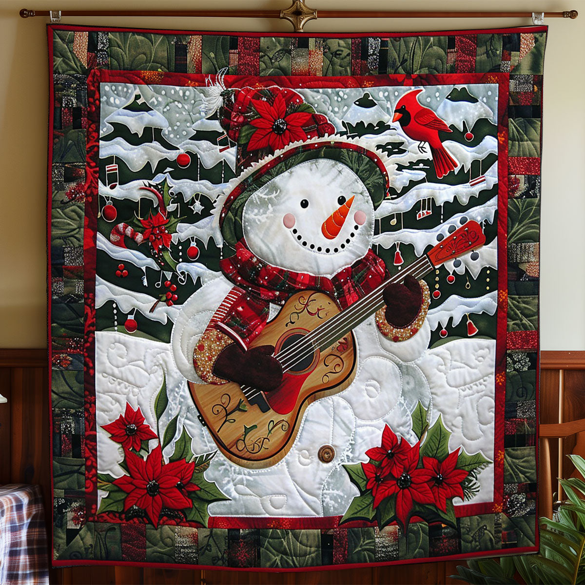 Snowman Playing Guitar WO2608018CL Quilt