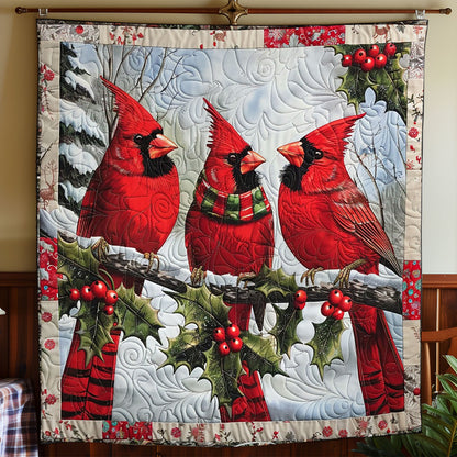 Snowy Cardinals WO2308003CL Quilt