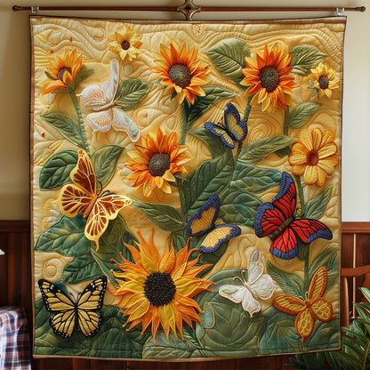 Sunflowers And Butterfly WO2208043CL Quilt