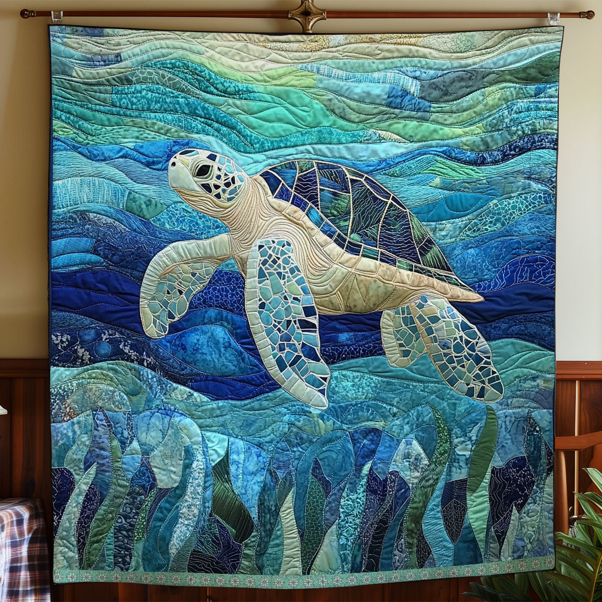 Swimming Turtle XR1409013CL Quilt