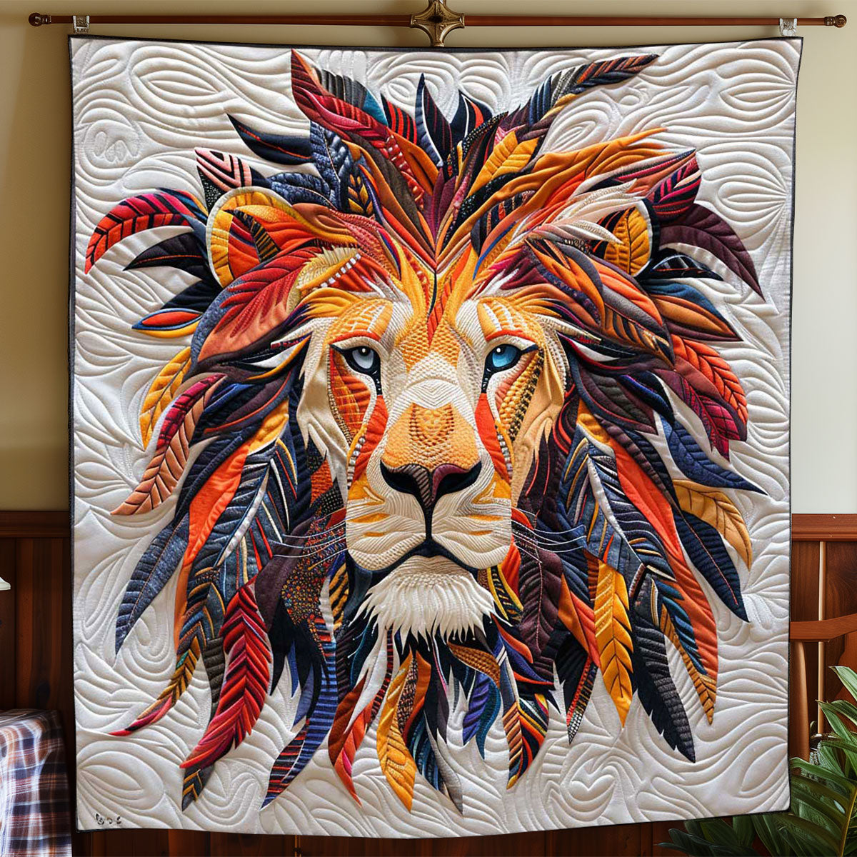 Tribal Lion Symbol WP1008028CL Quilt