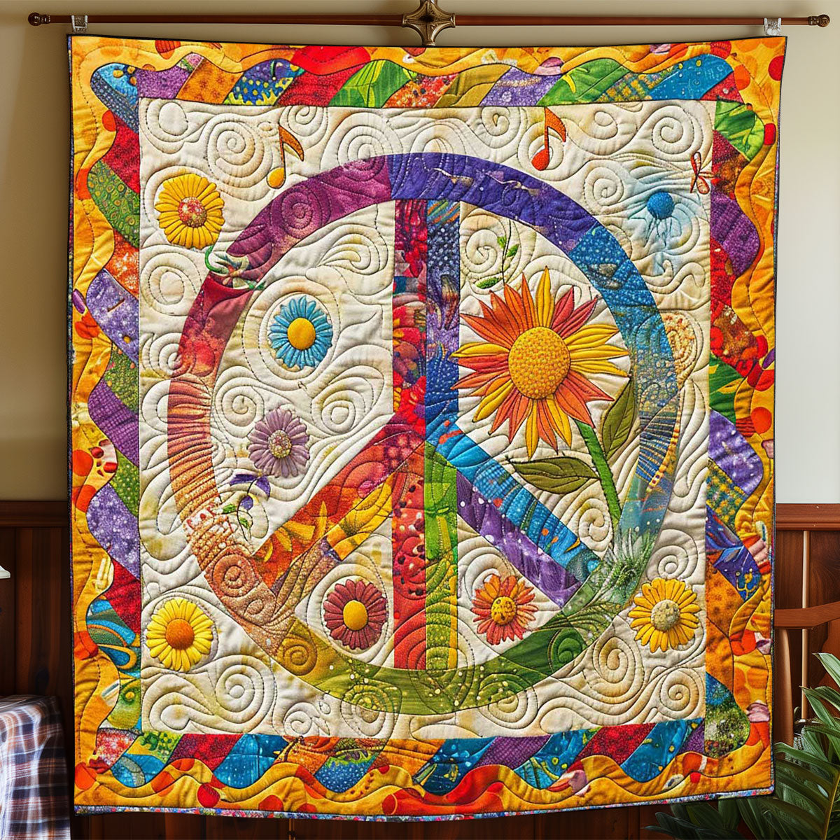 Tripie Hippie Music WP1008029CL Quilt