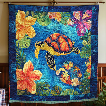 Tropical Floral Turtle XR1409010CL Quilt