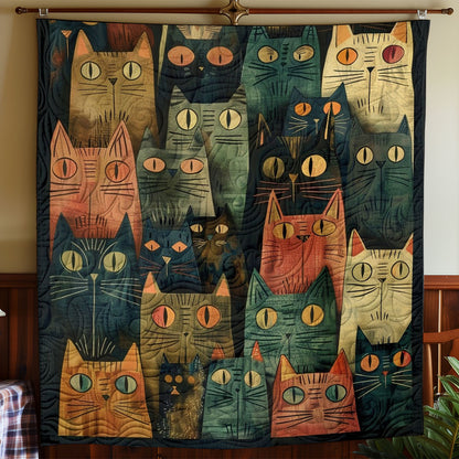 Whimsical Cats WO2608027CL Quilt