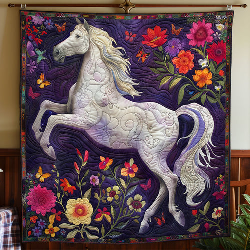 White Horse And Floral WO2608022CL Quilt