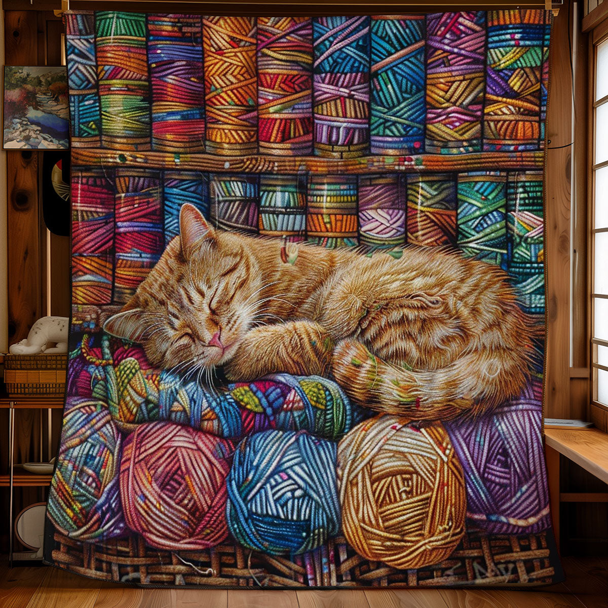 Adorable Cat Sleeping WO2608011CL Quilt