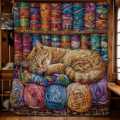 Adorable Cat Sleeping WO2608011CL Quilt