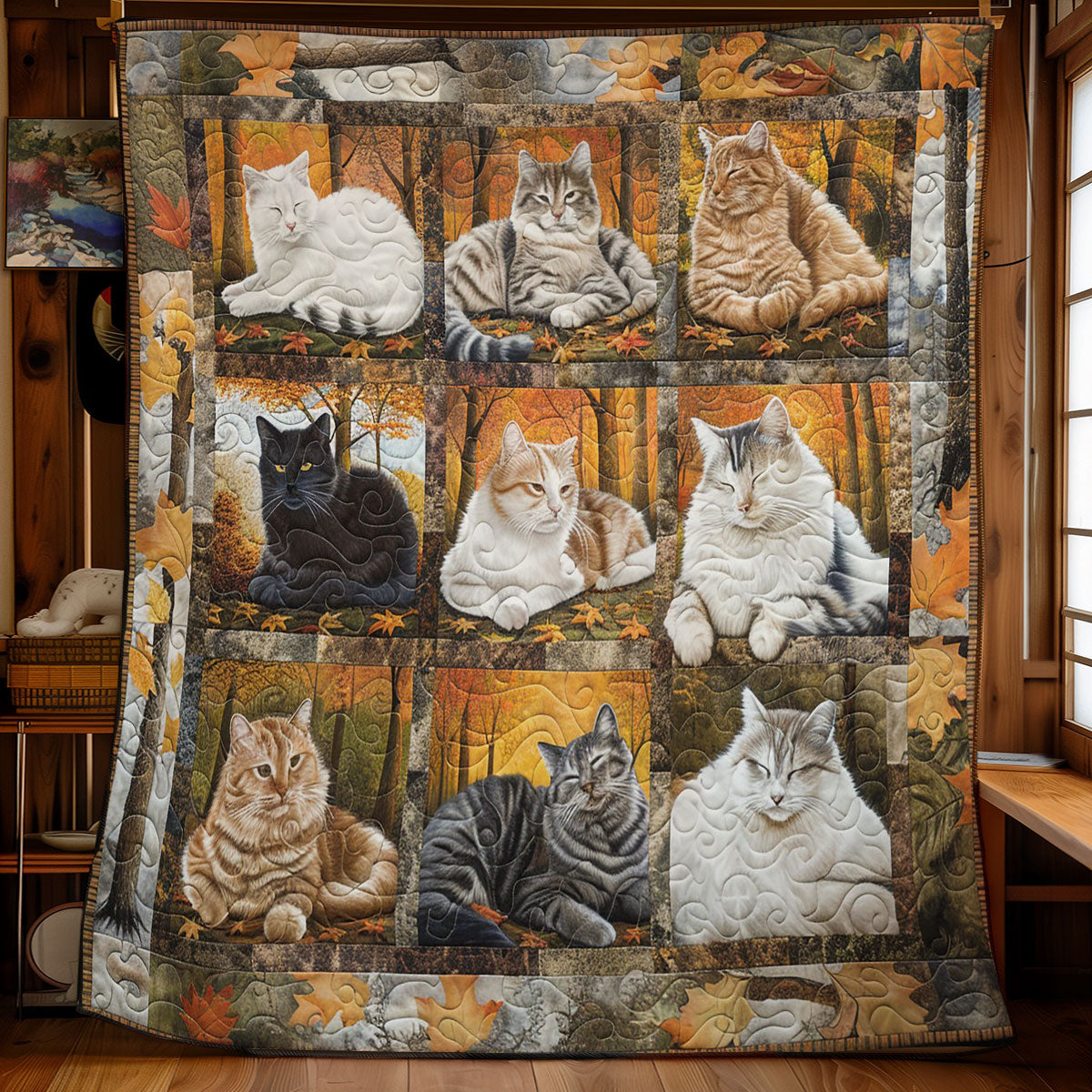 Autumn Cats WM1408054CL Quilt