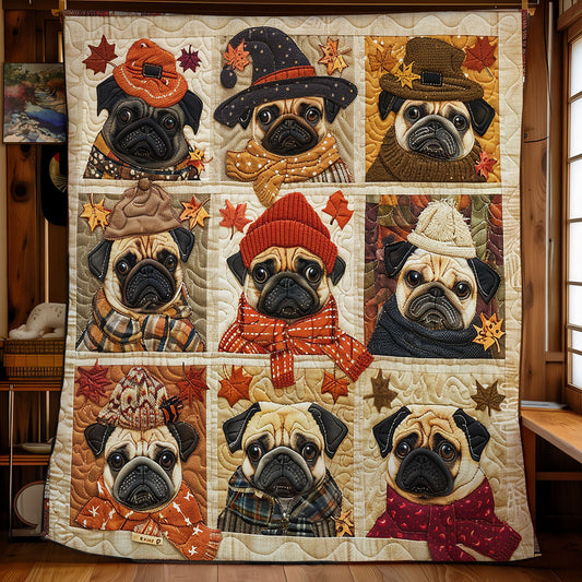 Autumn Pug Harmony WG2408020CL Quilt