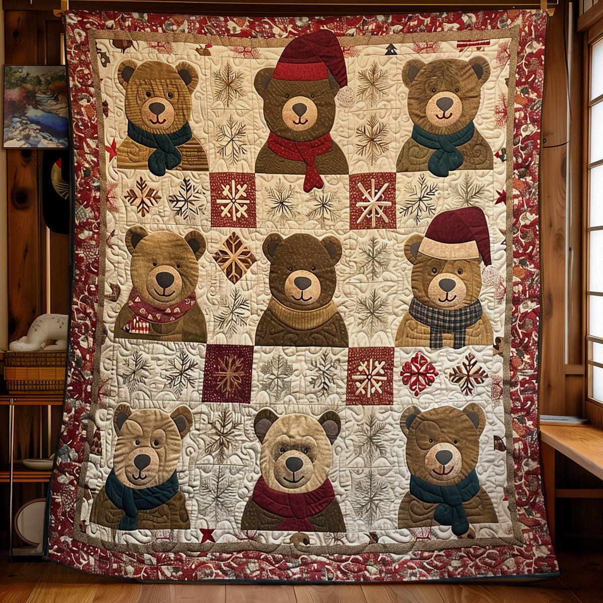 Bear And Christmas WO2208022CL Quilt