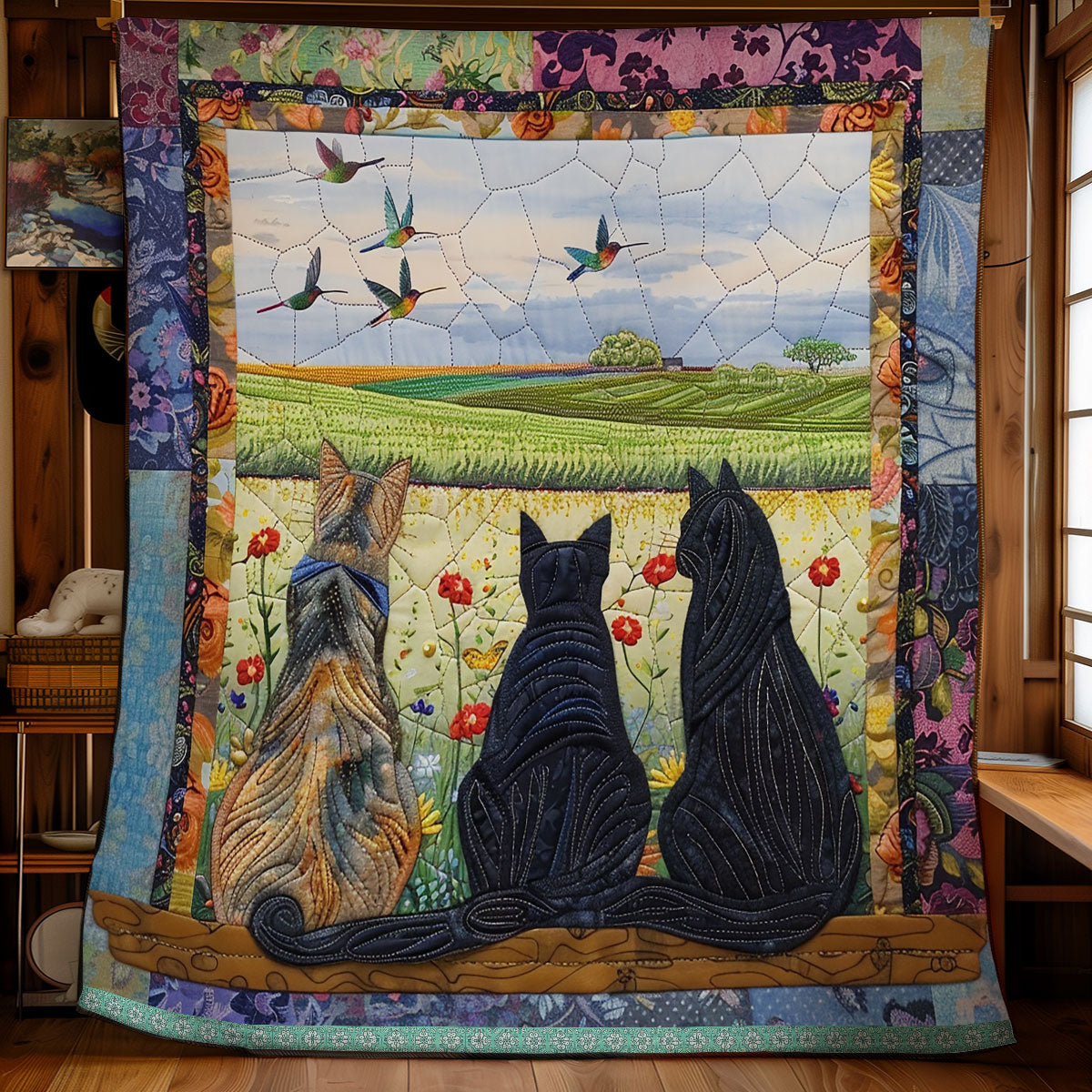 Black Cats Next Door XR1009006CL Quilt