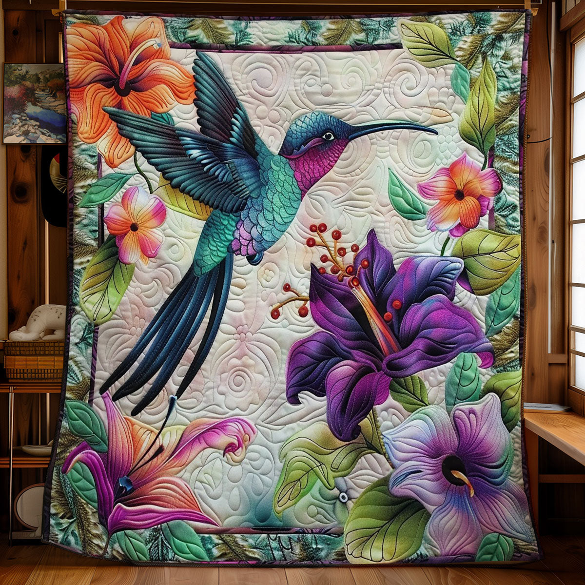 Blue Hummingbirds WM1008060CL Quilt