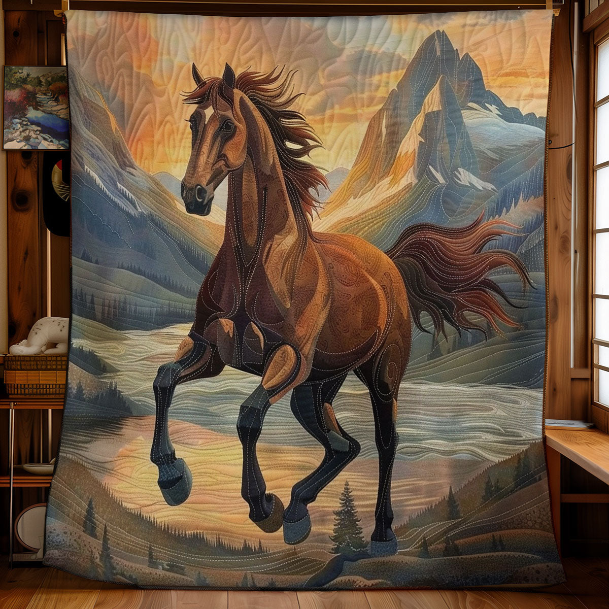 Brown Horse WO3008006CL Quilt